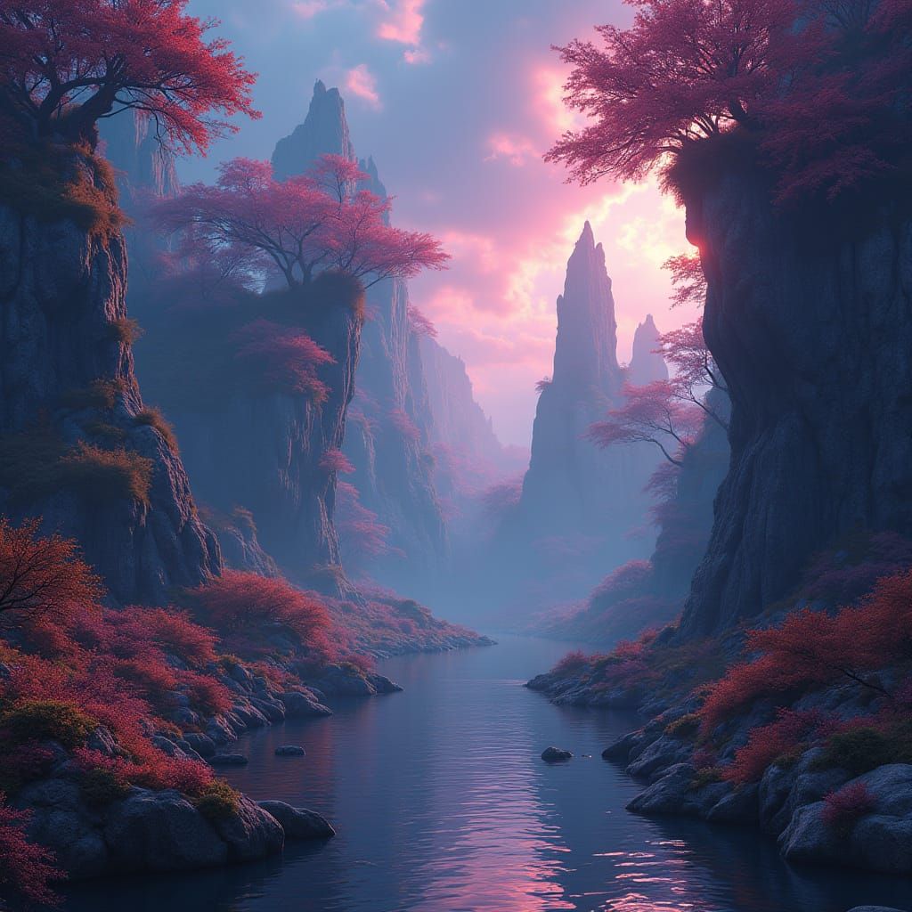 Mystical Key in Fantastical Matte Painting Style