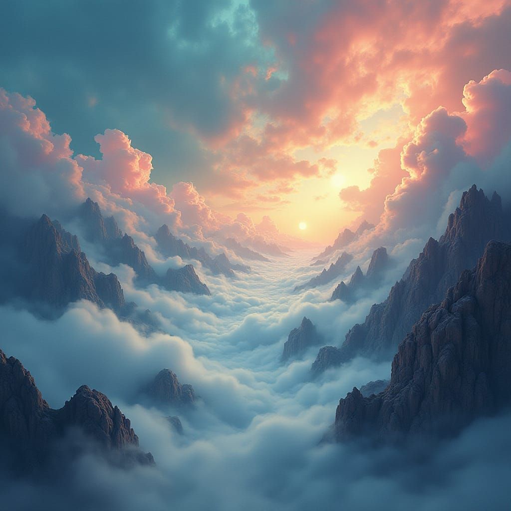 Dreamlike Surreal Background in Optical Illusion Style