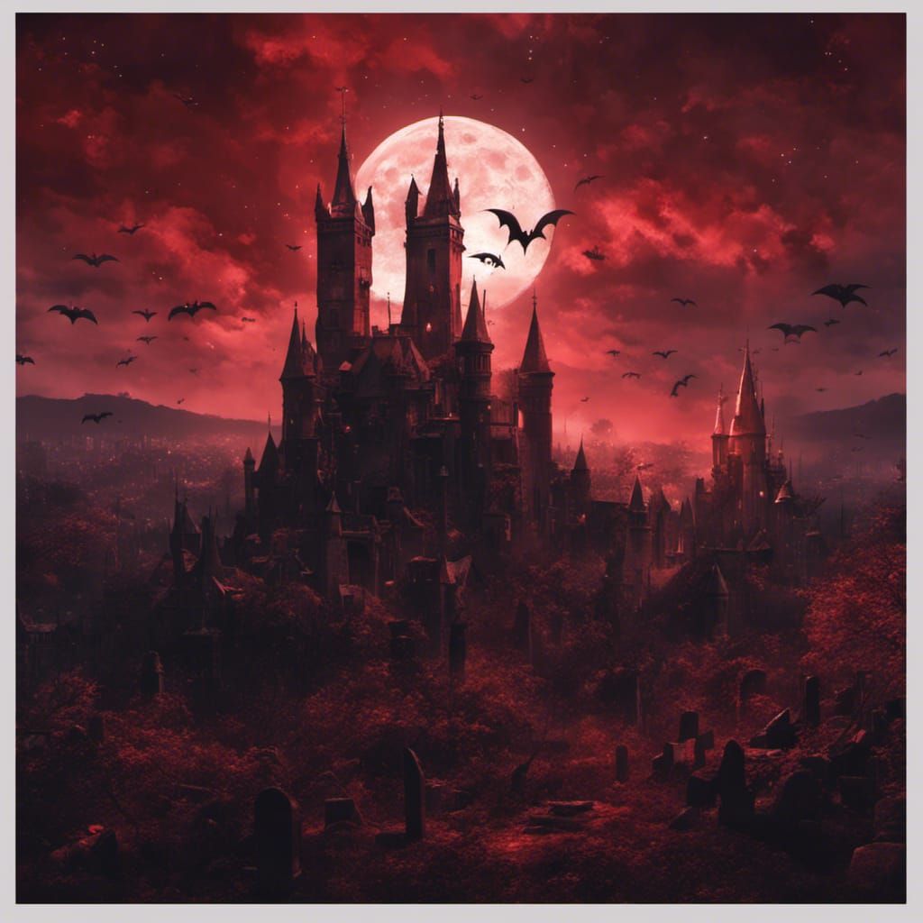 Dramatic City Skyline Under Red Night Sky