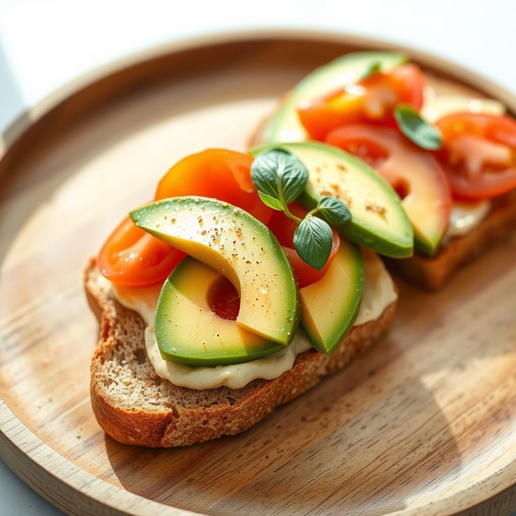 Healthy Avocado Tahini Toast with Tomato