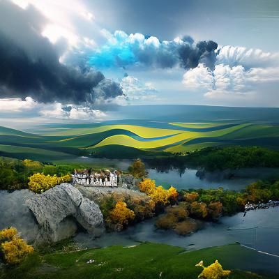 Detailed Matte Painting of Ukraine Landscape