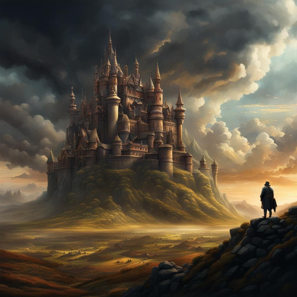 Skyclad Figure in Epic Digital Matte Painting