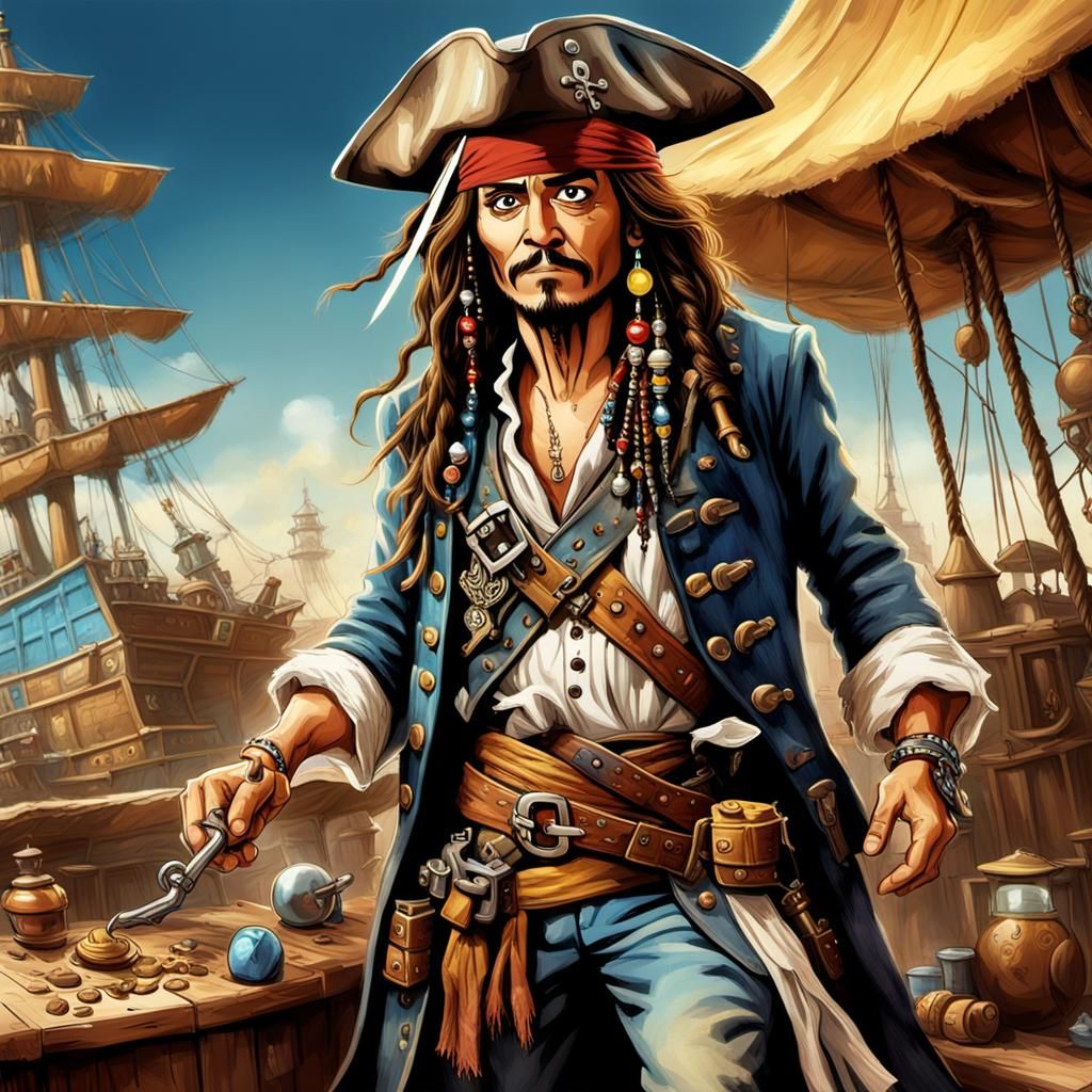 Jack Sparrow as Speedy Gonzalez, Detailed Digital Art