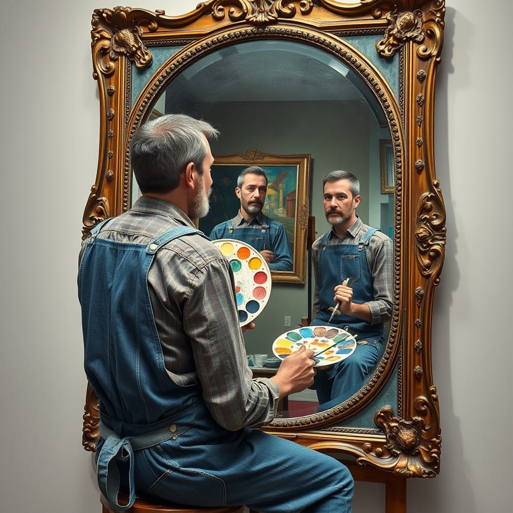 Infinity Portrait in Escher-Inspired Style