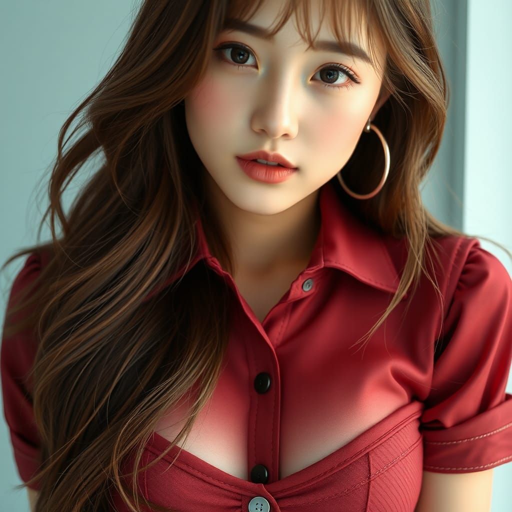 K-Pop Idol Portrait in Hyperrealistic Style