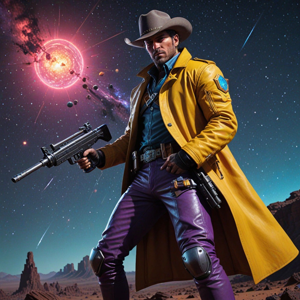 Space Cowboy in Futuristic Western Action