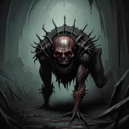 Creepy Backwards Crawling Boogeyman in Horror Style