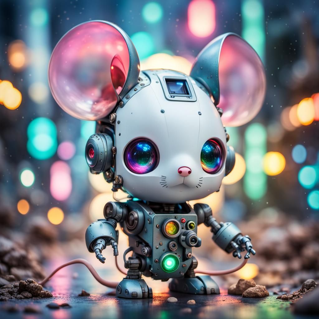Adorable Robot Mouse in Detailed HDR Photography