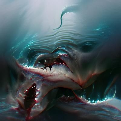 Sinister Shark Portrait in Digital Art Style