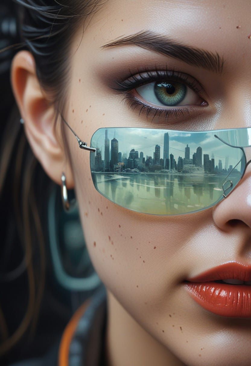 Ethereal Cyberpunk Ronin in Neon Cityscape