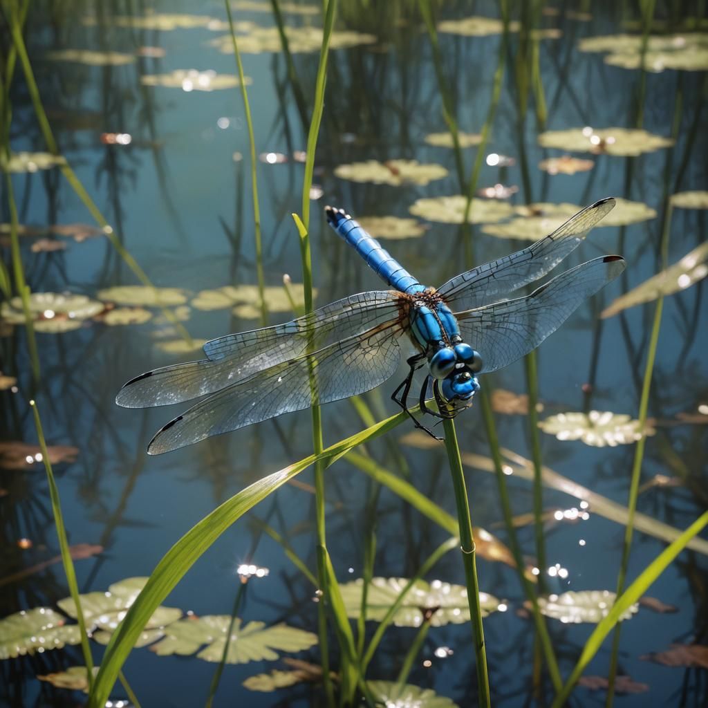 Dragonfly Pond: Macrophotography in Forest Setting
