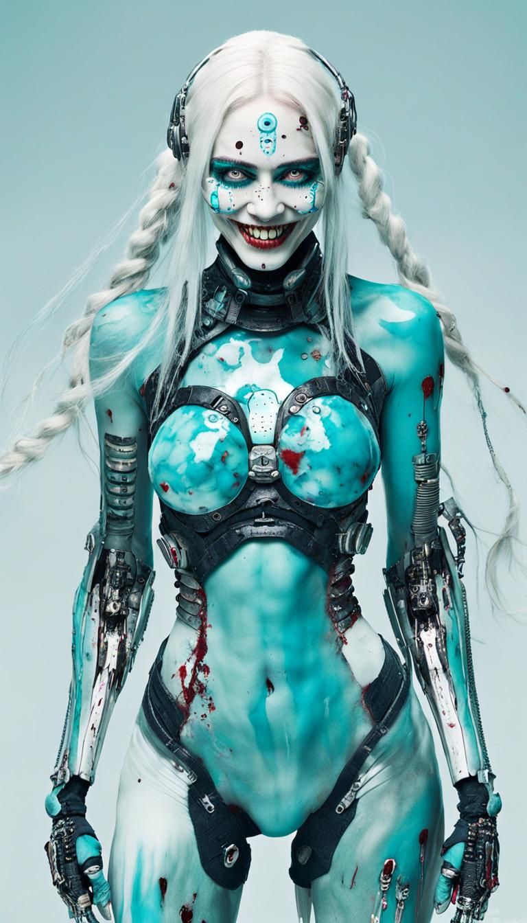 Aggressive Cyborg Killer with Porcelain Face