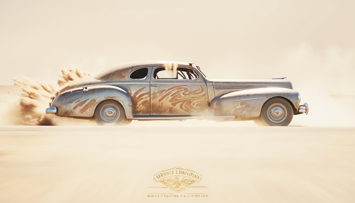 Vintage Coupe Speeds Down Dusty Road