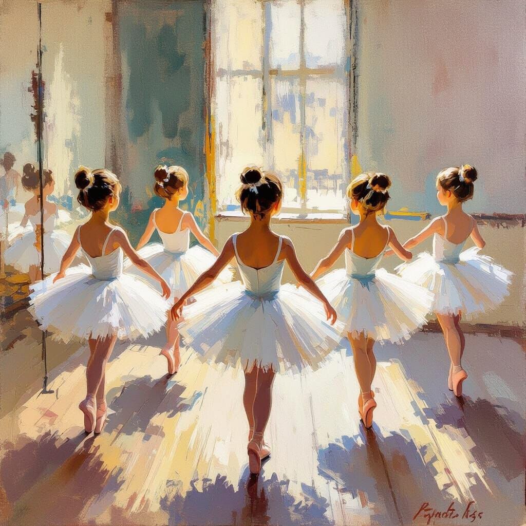 Ballerinas Dancing in an Impressionistic Style