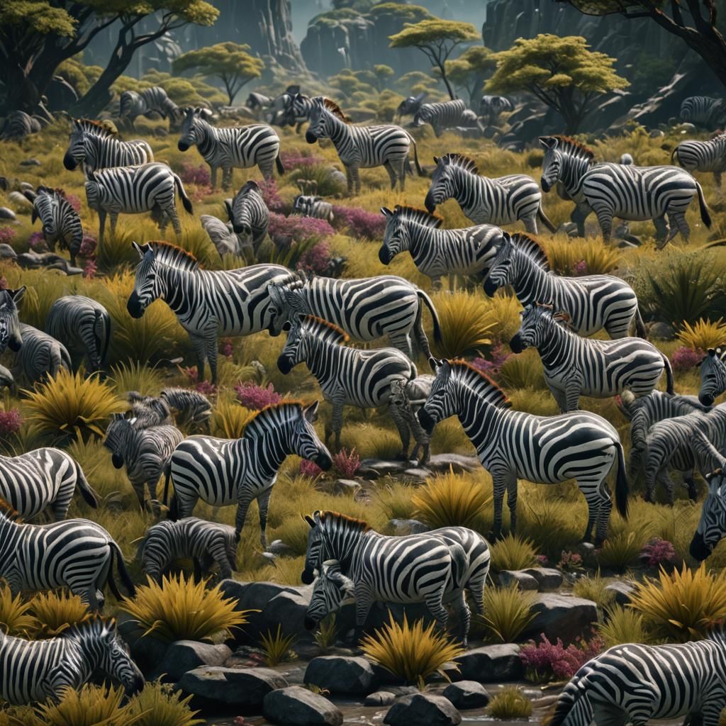 Fantastical Zebra in Detailed Matte Painting