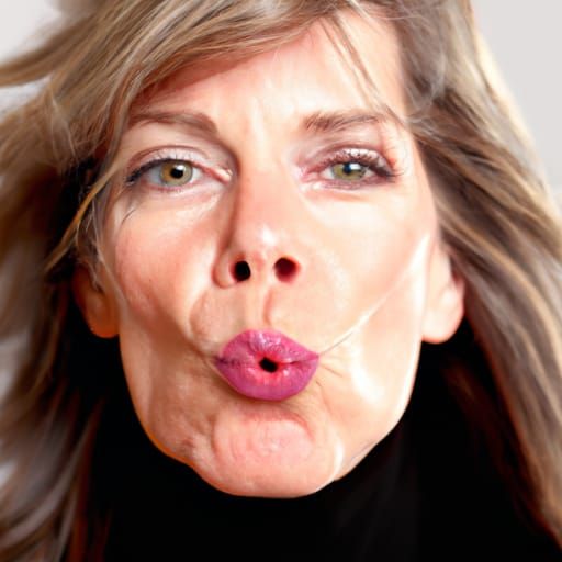 Seductive Woman Portrait with Lipstick in Professional Style