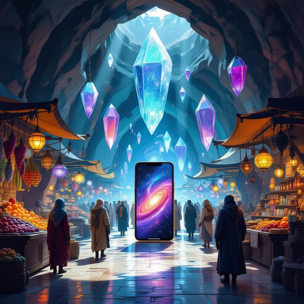 Alien Bazaar in Crystal Cavern Concept Art