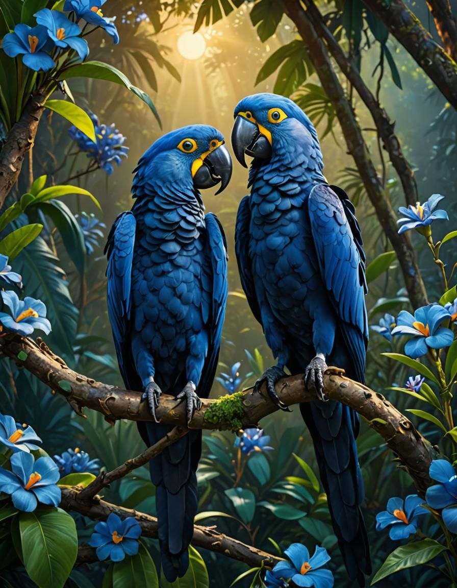 Hyacinth Macaw Couple