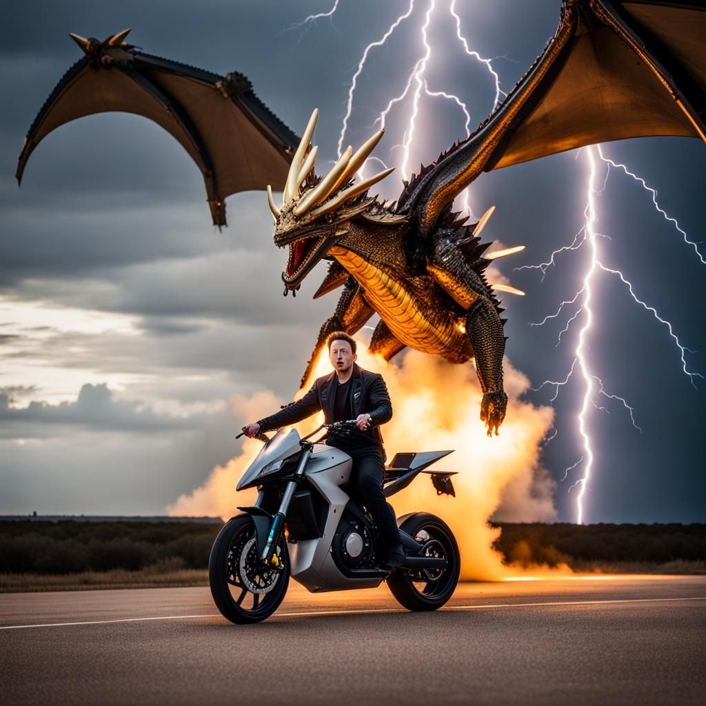 Elon Musk Rides Robot Ghidorah Over Texas