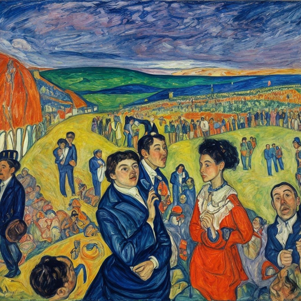 Fluorescent Kaldybas in Motion: An Expressionist Portrait