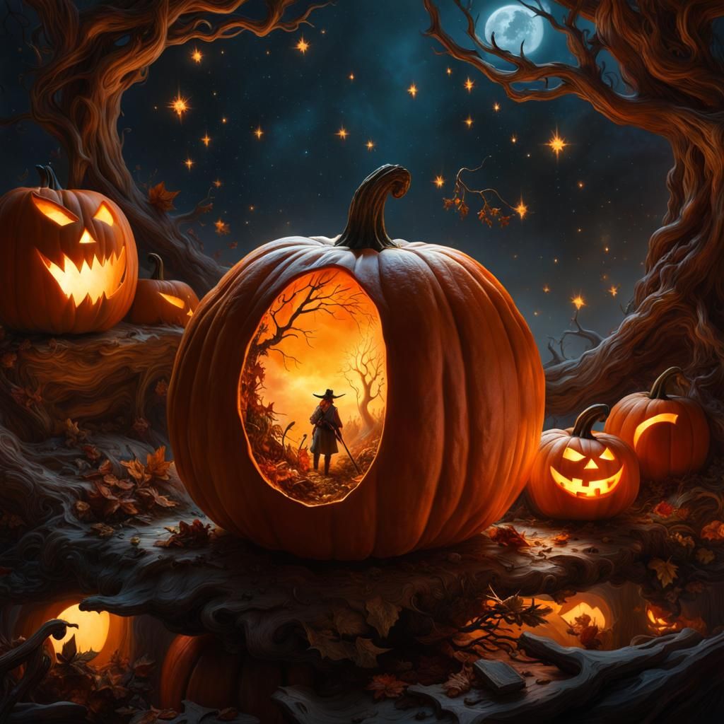 pumkin carved helloween world