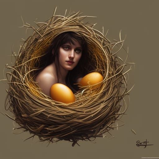 Weasel and Golden Egg Fantasy Portrait