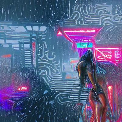 Neon Cityscape in Cyberpunk 2099 Style
