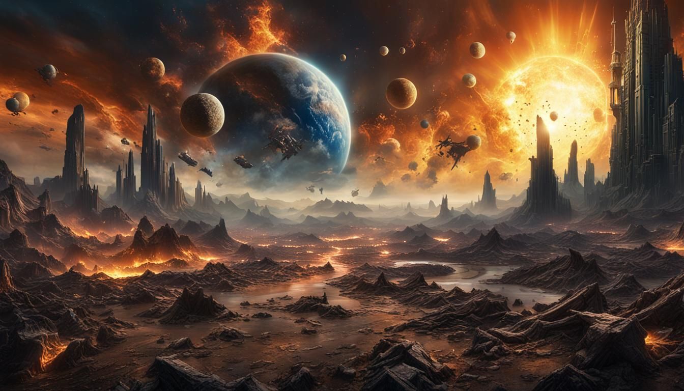 Apocalyptic Celestial War: A Fantasy Concept Art