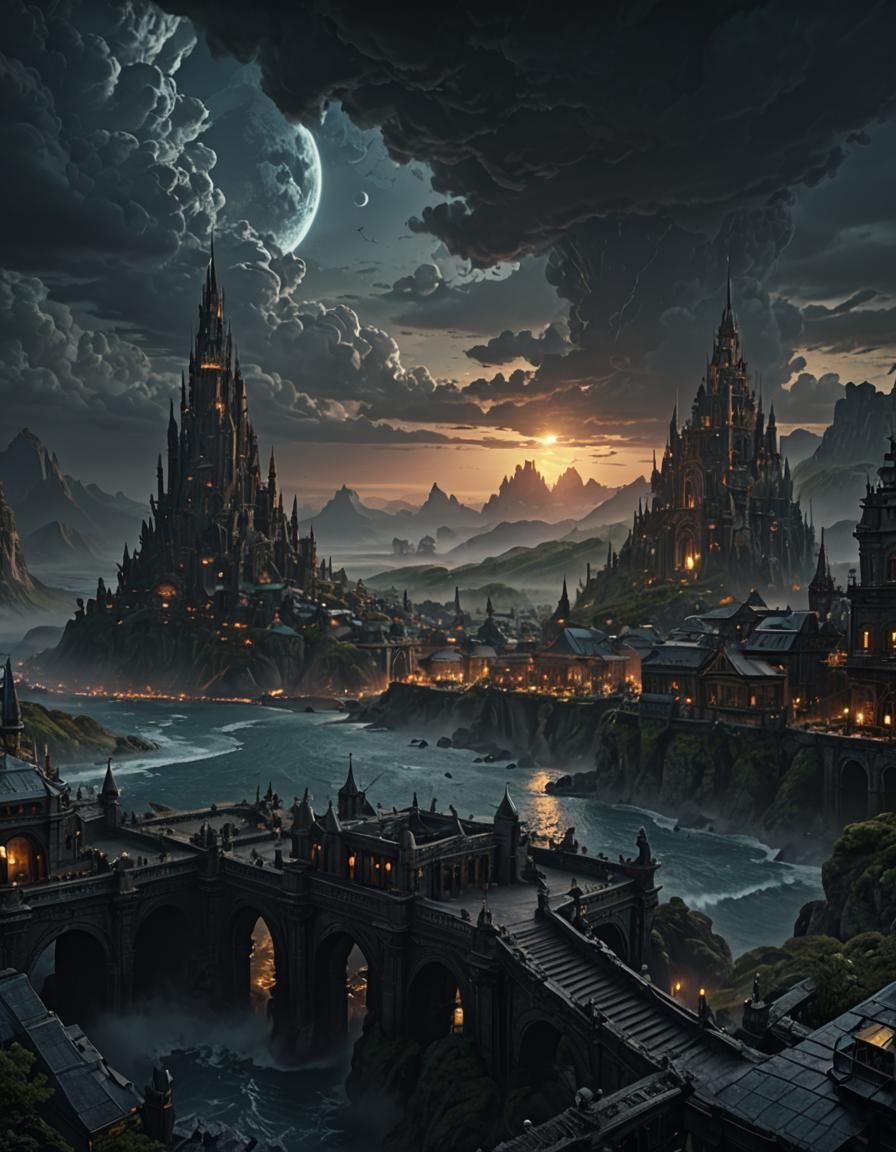 Dramatic Maximalist Digital Matte Painting