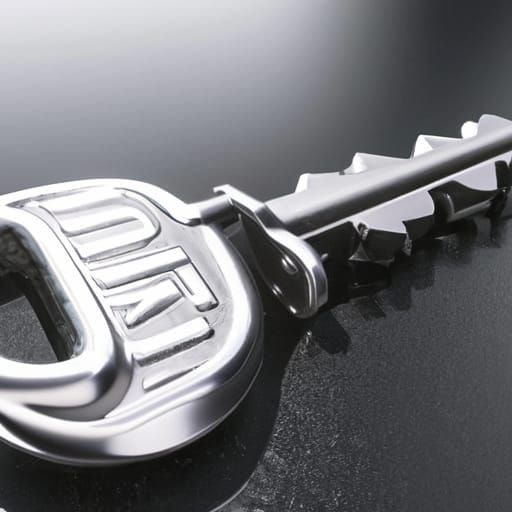 Gleaming Silver Key with Intricate Detailing