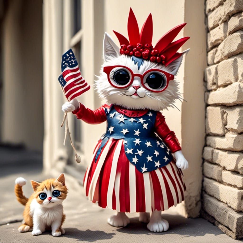 Kitty 🐱 Happy July 4th 🇺🇸🇺🇸