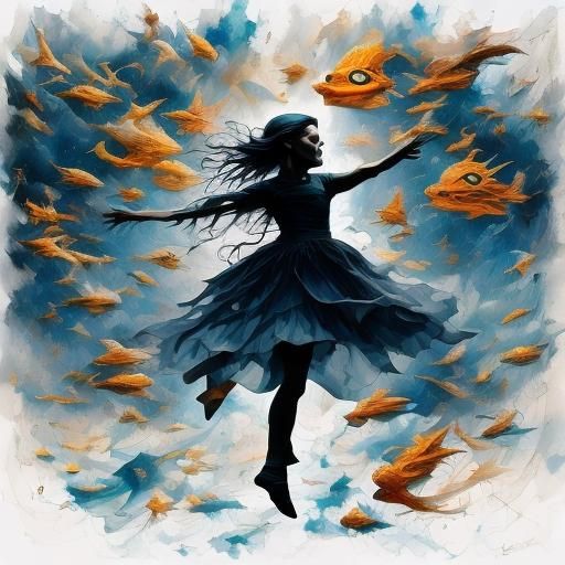 Glass Sea God Rising from Stormy Sea