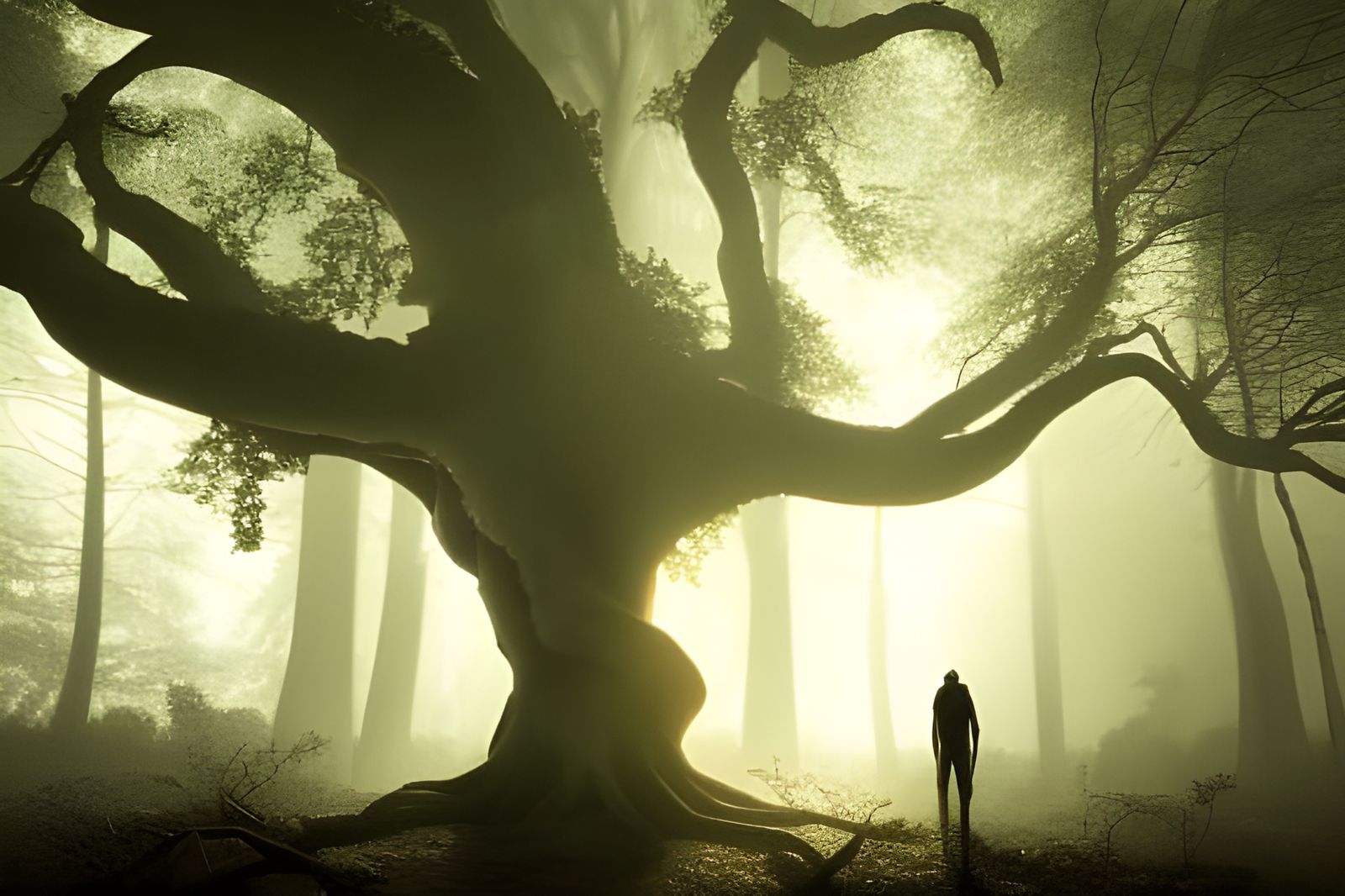 A demon and a massive old oak