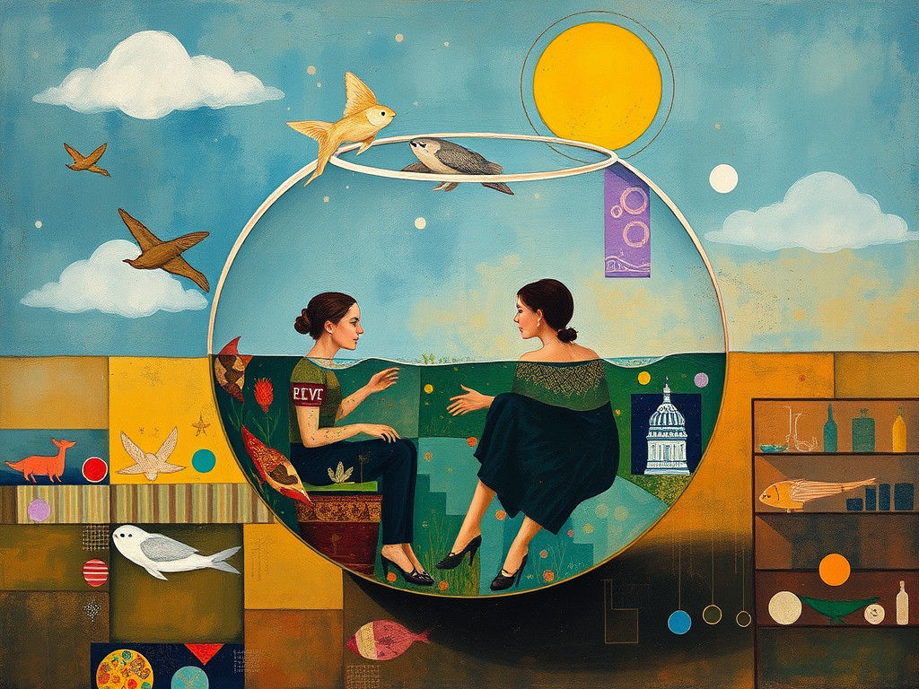 Longing Surrealist Scene in Abstract Expressionist Style