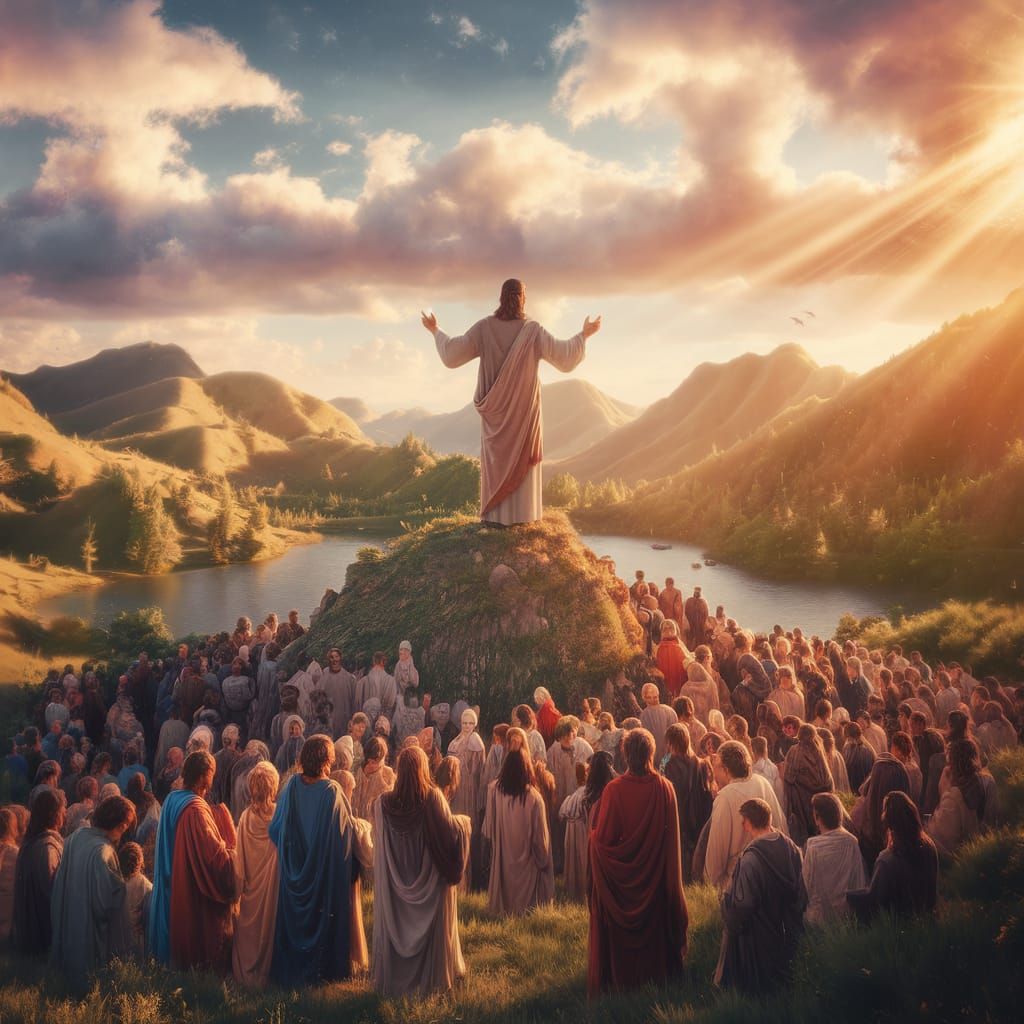 Jesus Christ Teaching on the Mountain