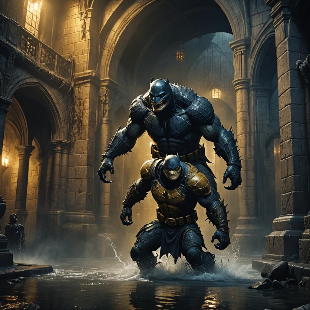 Batman vs Killer Croc: Dark Fantasy Sewer Battle