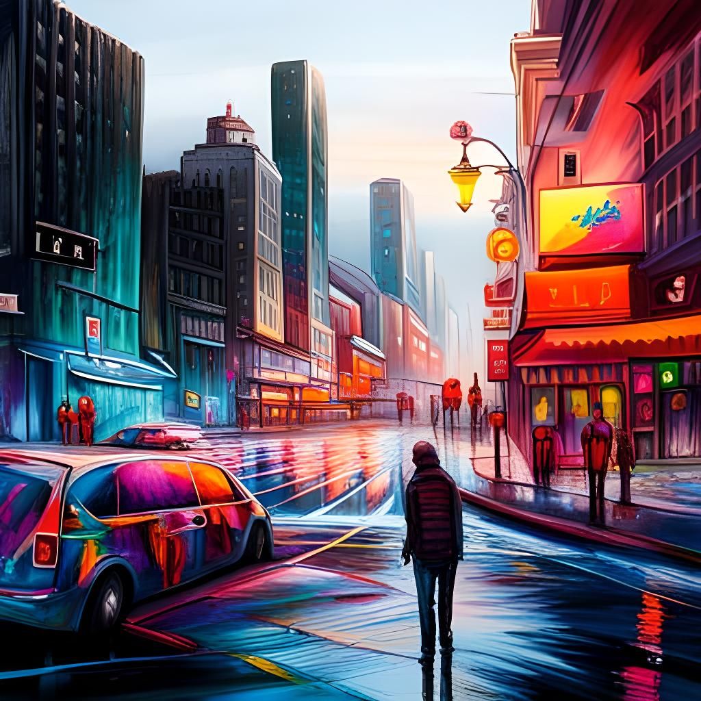 Colorful Graffiti Cityscape: Ultra Detailed Street Art