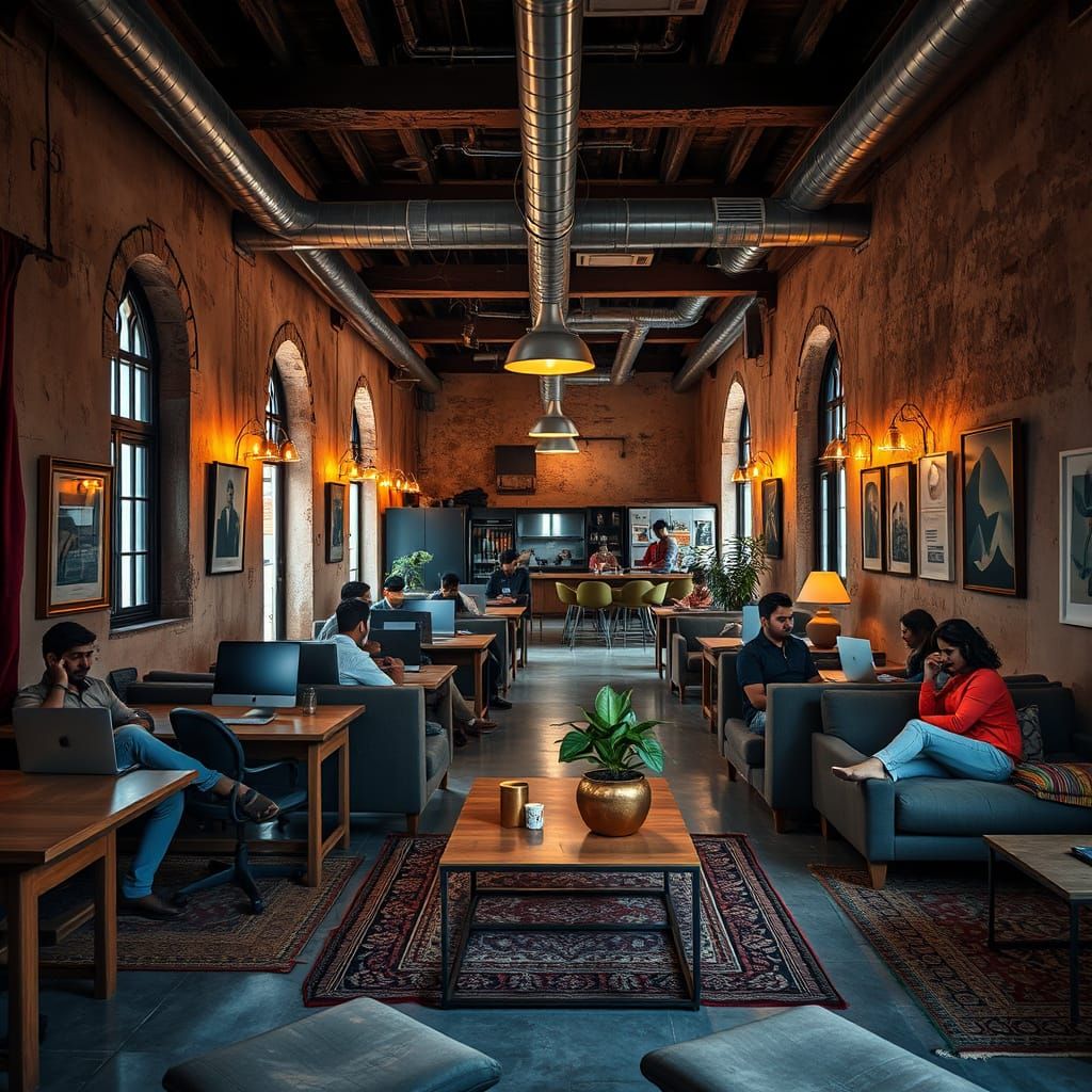 Rustic Modernity in Jodhpur's Vibrant Shared Office Spaces