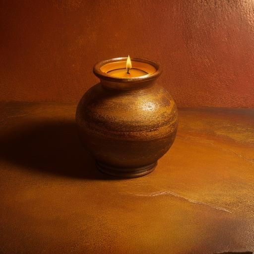 Braided Candle in Surreal Impasto Style