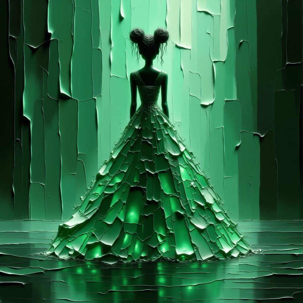 Sea Glass Mini Dress Sculpture in 1960s Rabanne Style