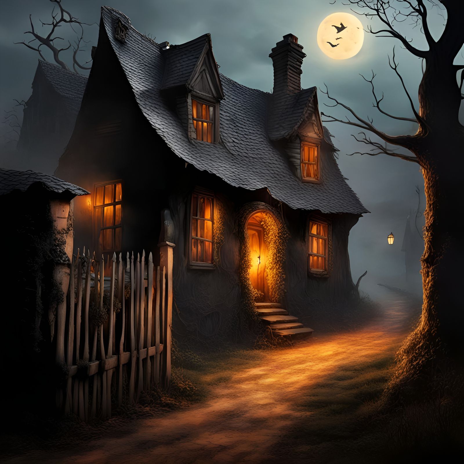 Haunted Village with Roaming Ghosts in Unreal Engine