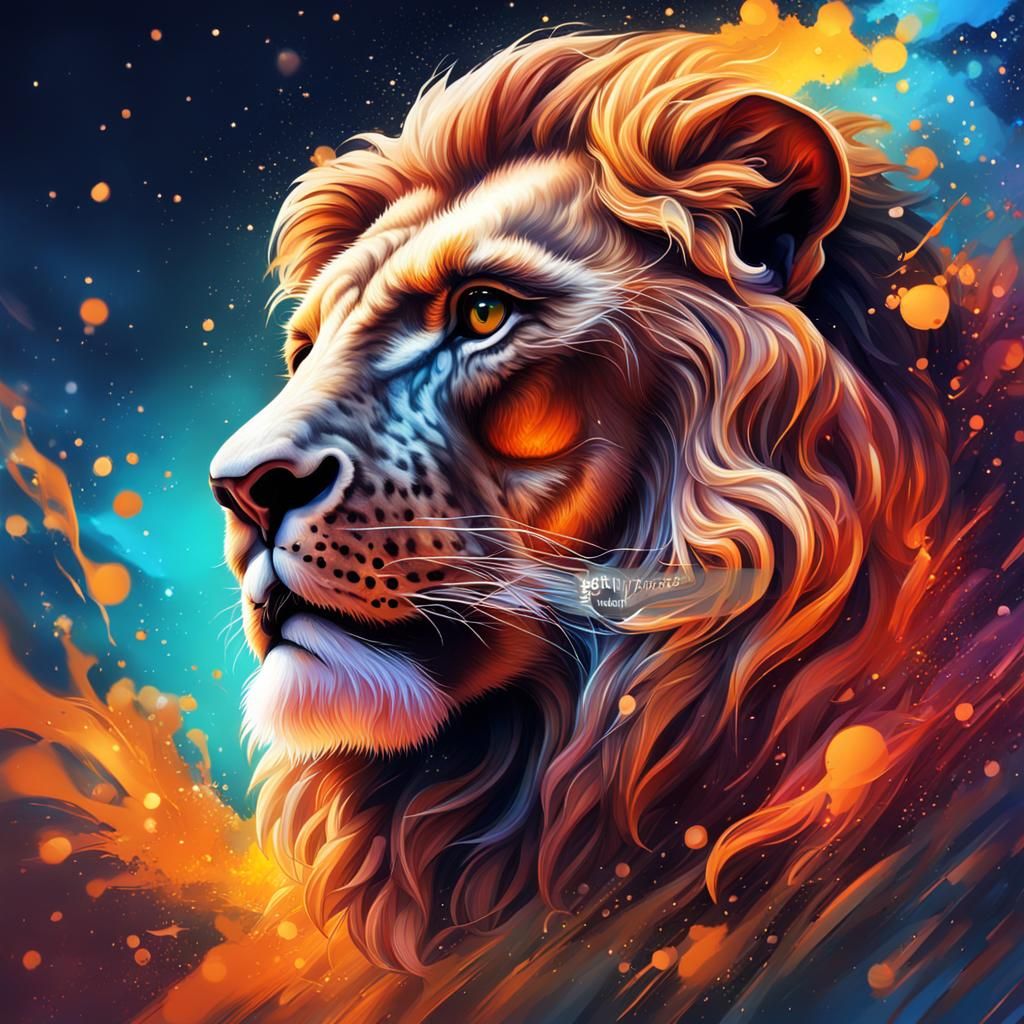 Hyperrealistic Leo Zodiac Sign Concept Art