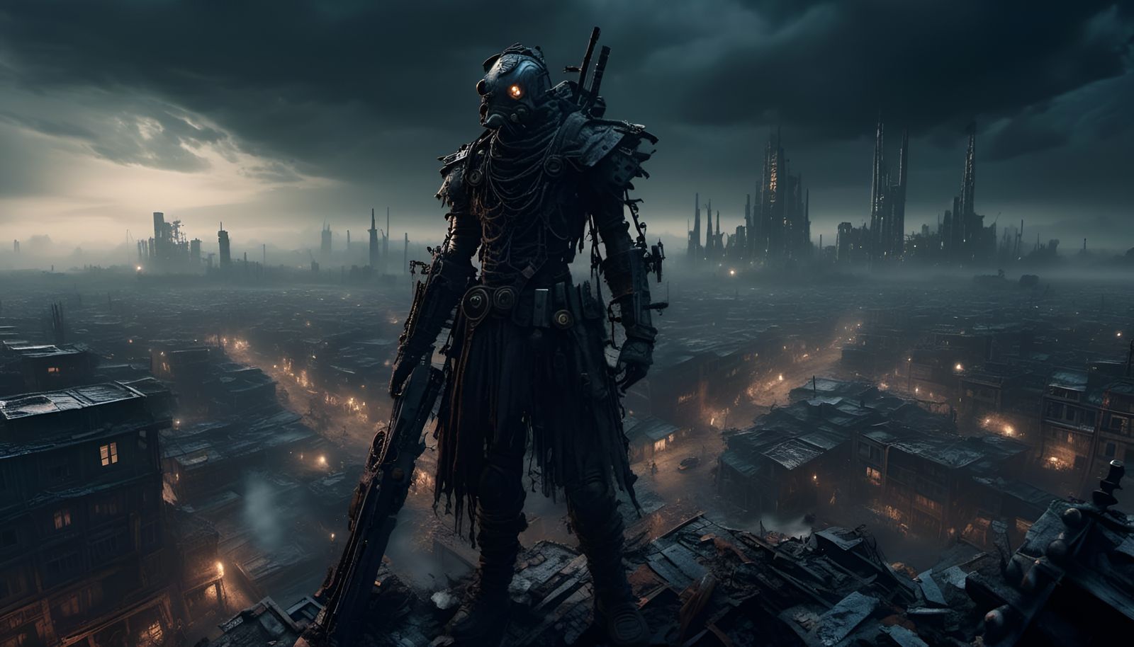 Allied Mastercomputer Gijinka in Apocalyptic Cityscape Paint...