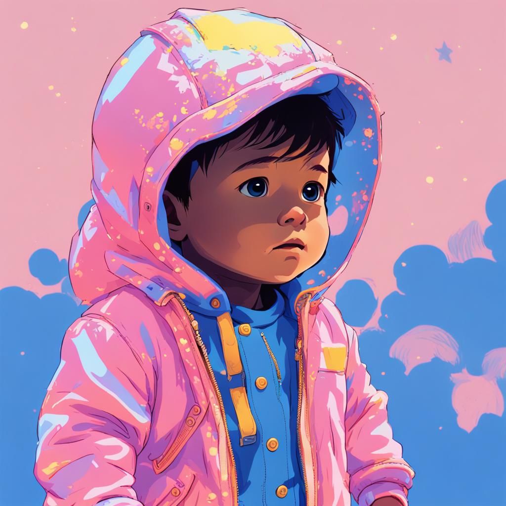 Baby Avatar in Anime Blacklight Style