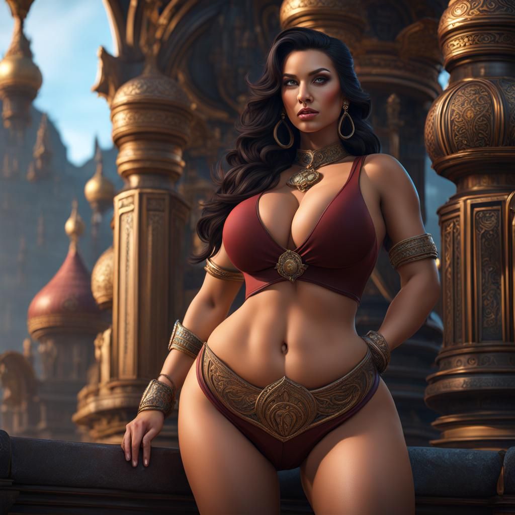 Detailed Fantasy Brunette in Digital Painting Style