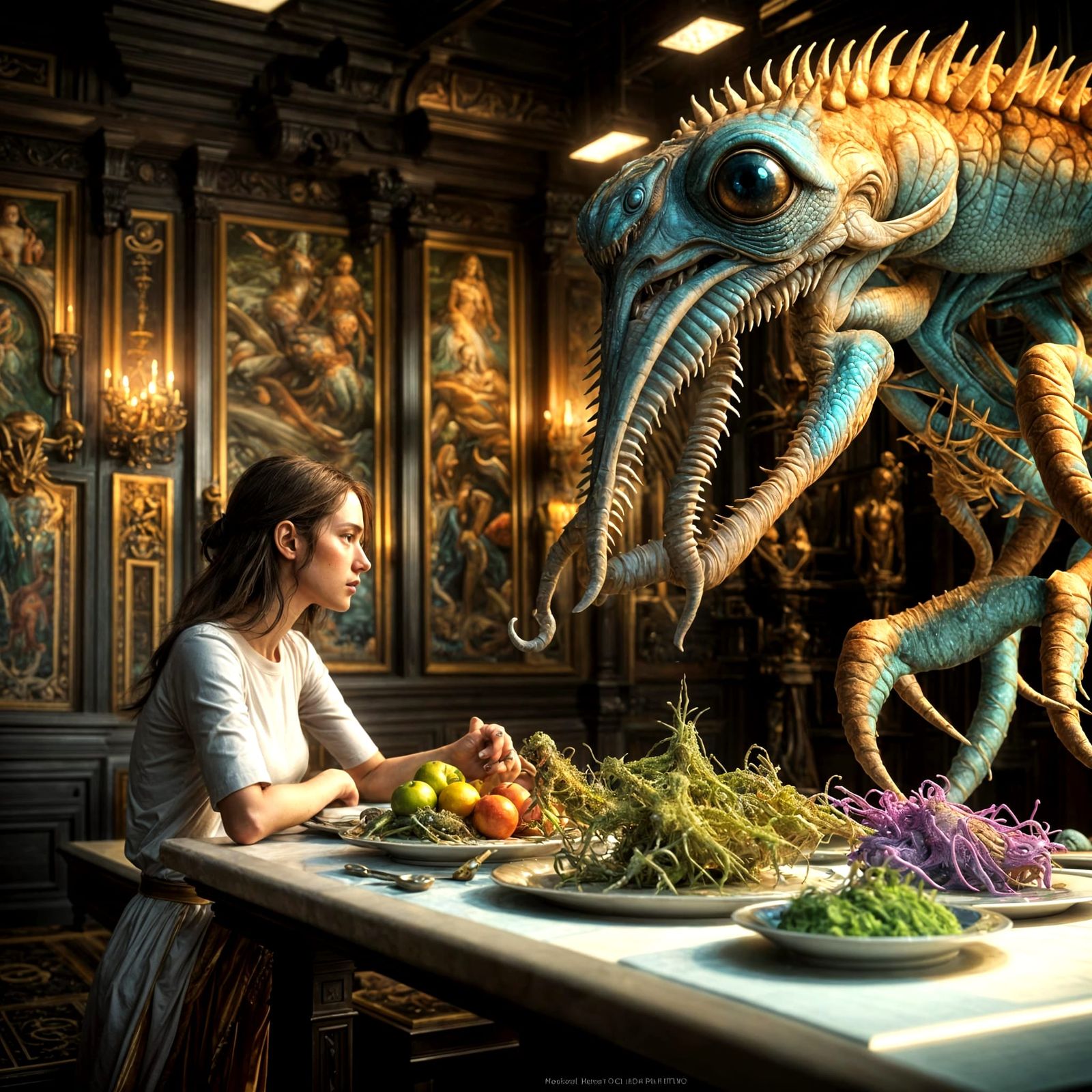 Exotic Alien Creatures in a Bizarre Landscape