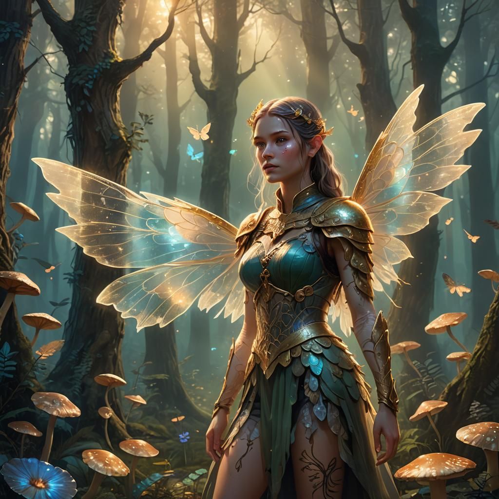 Female D&D Character in Mystical Forest