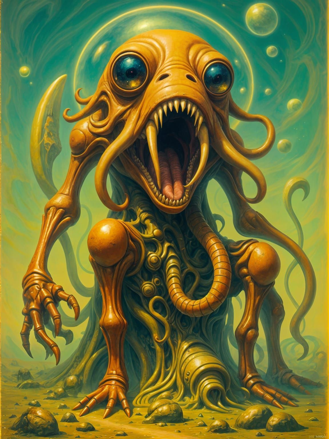 Trypturnianaph on Broken Rocket in Green Glinting Landscape