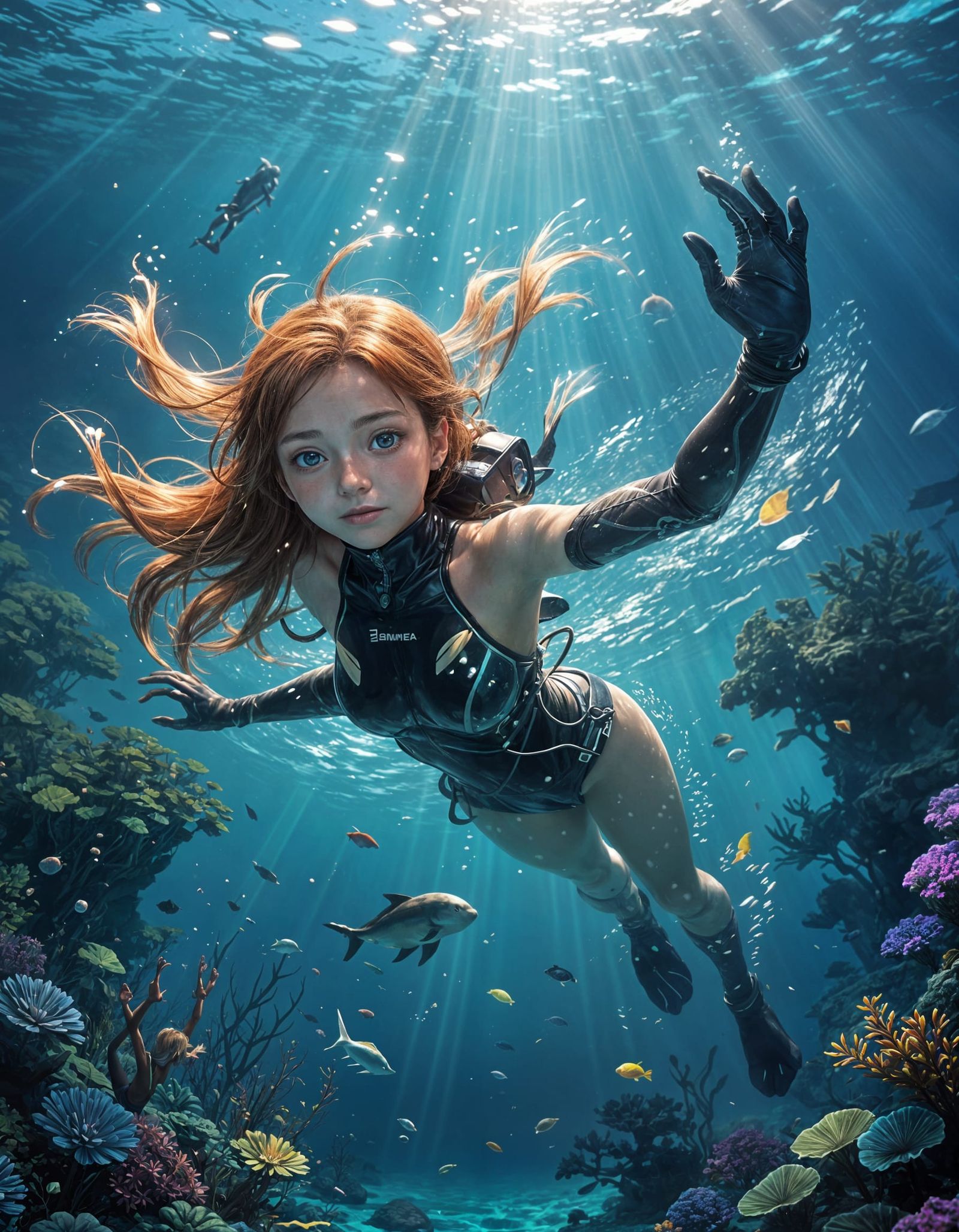 Anime Style Free Diver Art