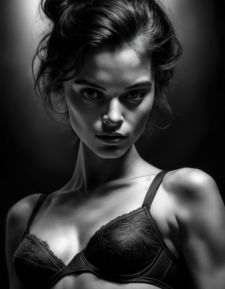 Hyperrealistic Charcoal Portrait in Monochrome